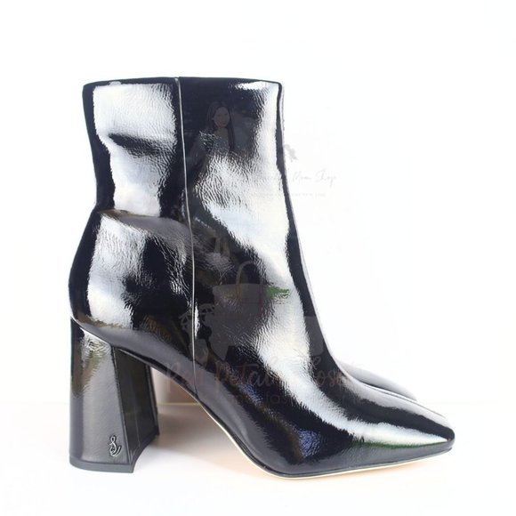 Sam Edelman Women's Codie High Heel Booties Patent Leather Black 10.5- 0268 - Picture 1 of 16